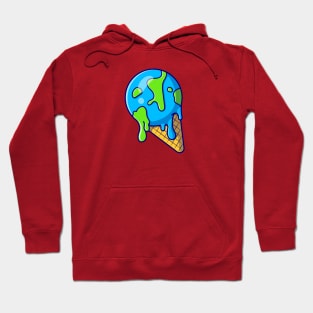 Ice Cream Earth Drip Melted Cartoon Hoodie